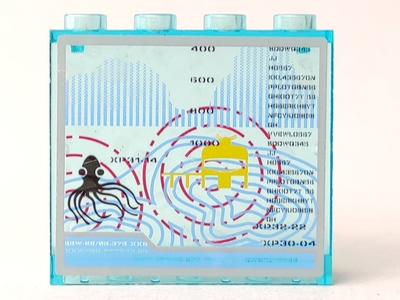 Lego Panel 1 x 4 x 3 - Hollow Studs with Ocean Current Lines and Giant Octopus Pattern (Sticker) - Sets 7774 / 7775