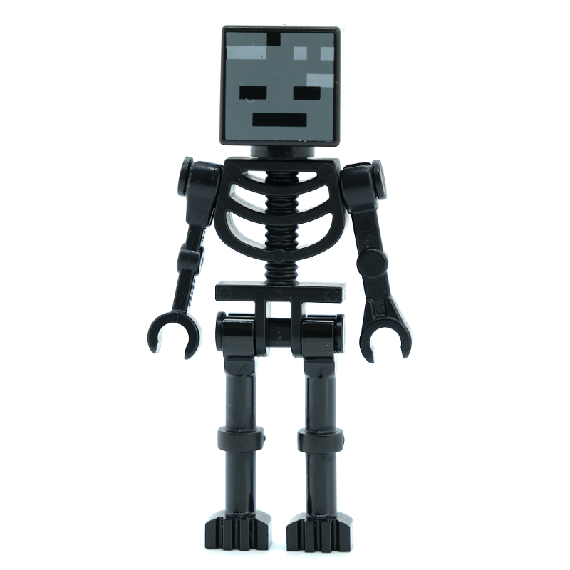 Lego Wither Skeleton, Square Skull, Straight Arms (60115 Torso)