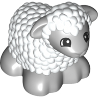Lego Duplo Animal Sheep / Lamb with Light Bluish Gray Legs and Head / White