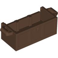 Lego Treasure Chest Bottom with Rear Slots, with Groove / Brown