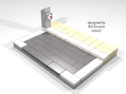 parking slot with side walk and parking meter (Microscale)