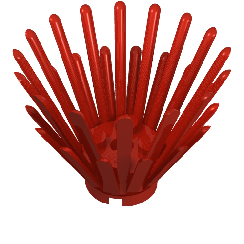 Lego Plant, Prickly Bush 2 x 2 x 3 Extension with 2 x 2 center / Red