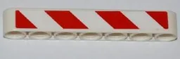 Technic, Liftarm Thick 1 x 7 with Red and White Danger Stripes Pattern Model Left Side (Sticker) - Set 8198