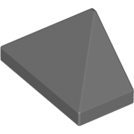 Lego Brick Sloped 45° 2 x 1 Triple with Ovoid Bottom Pin / Dark Bluish Gray
