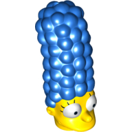 Lego Minifig Head Special, Simpsons, with Tall Hair and Eyes Wide Print (Marge Simpson) / Blue