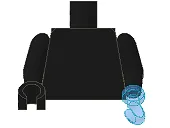 Torso Plain / Black Arms / Black Hand Right / Trans-Medium Blue Hook Left