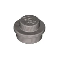 Plate Round 1 x 1 with Solid Stud / Metallic Silver