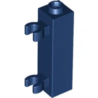 Brick Special 1 x 1 x 3 with 2 Clips Vertical [Hollow Stud, Open O Clips] / Dark Blue