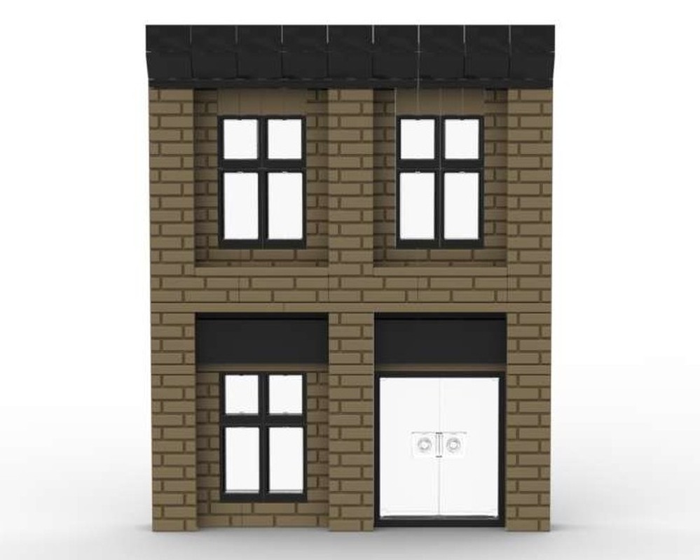 Lego Beige brick storefront facade