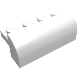 Brick Curved 2 x 4 x 1 1/3 / White