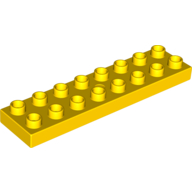Lego Duplo Plate 2 x 8 / Yellow