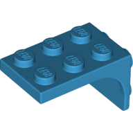 Lego Bracket 2 x 3 - 2 x 2, Curved Sides / Dark Azure