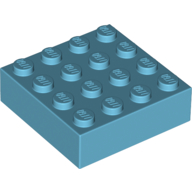 Lego Brick Magnet, 4 x 4 / Medium Azure