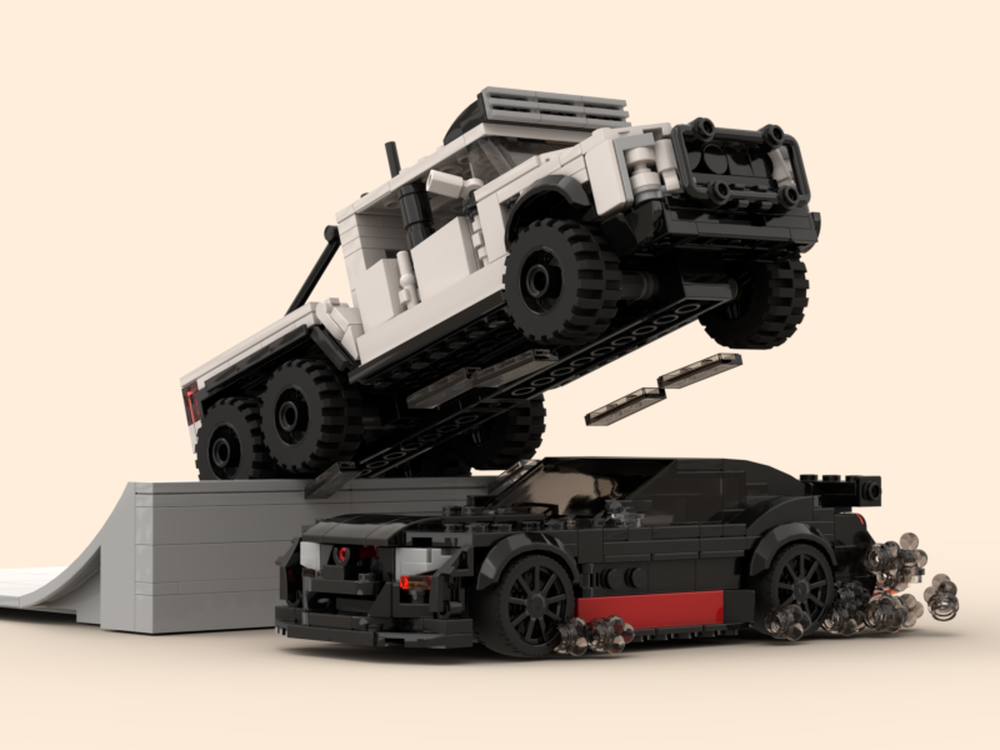 Lego Custom Ford Bundle - Hennessy Velociraptor 6x6 and Shelby GT500 Code Red