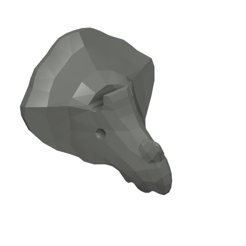 Lego Animal Body Part, Dinosaur, Triceratops Head / Dark Bluish Gray