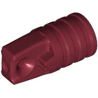 Hinge Cylinder 1 x 2 Locking with 1 Finger and Axle Hole On Ends [No Side Slots] / Dark Red