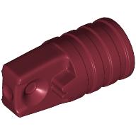 Lego Hinge Cylinder 1 x 2 Locking with 1 Finger and Axle Hole On Ends [No Side Slots] / Dark Red
