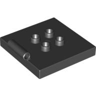 Lego Duplo Plate 4 x 4 with 4 Center Studs and Hinge / Black