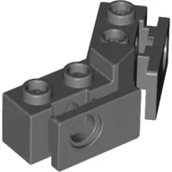 Technic Brick 1 x 2 - 1 x 2 Angled with Bumper Holder [Open Front] / Dark Bluish Gray