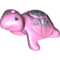 Lego Animal, Turtle with Dark Turquoise Spots print / Bright Pink