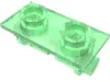 Hinge Brick 1 x 2 Top Plate Thin / Trans-Green