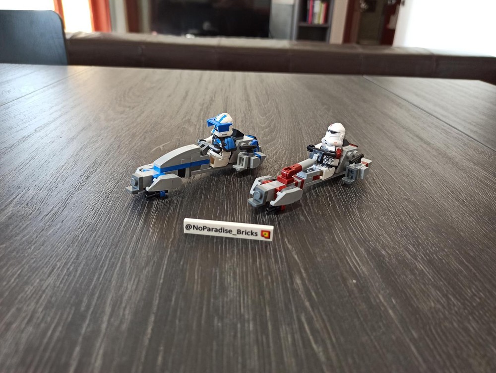 Lego BARC Speeder in minifig scale (91st Corps and 501st Legion versions)