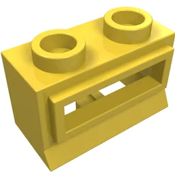 Window 1 x 2 x 1, Short Lip [no Glass] / Yellow
