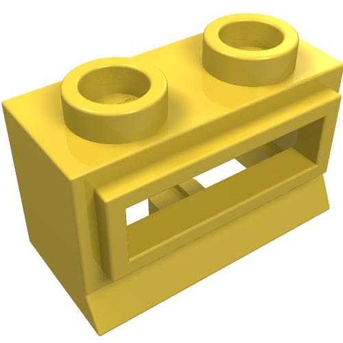 Lego Window 1 x 2 x 1, Short Lip [no Glass] / Yellow