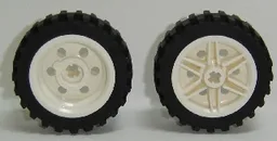 Wheel 30mm D. x 14mm with Black Tire 43.2 x 14 Offset Tread (56904 / 56898)