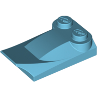 Lego Brick Wedged, Curved 2 x 3 x 2/3 Two Studs, Wing End / Medium Azure