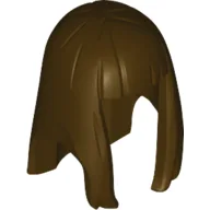 Hair Long Straight with Bangs - Rubber / Dark Brown