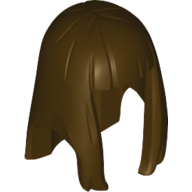 Lego Hair Long Straight with Bangs - Rubber / Dark Brown