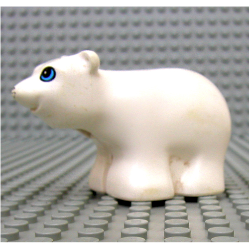 Lego Duplo Animal Polar Bear Cub with Round Eyes Print [No Base] / White