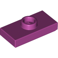 Lego Plate Special 1 x 2 with 1 Stud with Groove and Inside Stud Holder (Jumper) / Magenta