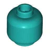 Minifig Head [Plain] [Hollow Stud] / Dark Turquoise