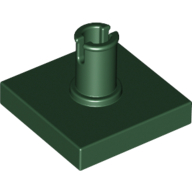 Lego Tile Special 2 x 2 with Top Pin / Dark Green
