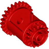 Technic Gear Differential, 24 -16 Tooth with Clutch on Both Sides / Red