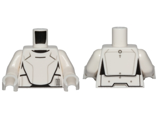 Lego Torso SW Armor Flametrooper Ep. 7 Pattern / White Arms / White Hands