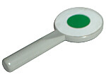 Lego Minifigure, Utensil Signal Paddle with White Circle and Green Dot Pattern (Sticker) - Sets 7710 / 7715 / 7740 / 7745 / 7822 / 7824