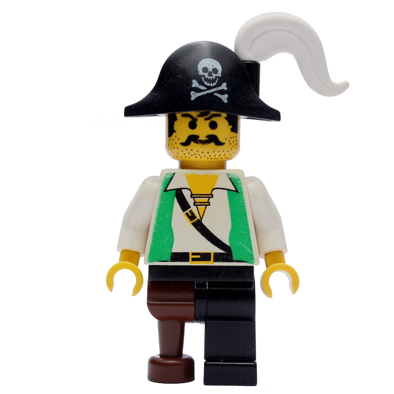 Lego Pirate - Green Vest, Peg Leg, Black Bicorne