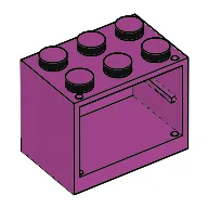 Cupboard 2 x 3 x 2 with Solid Studs / Magenta