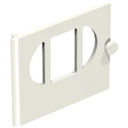 Fabuland, Door with Oval Pane in 3 Sections / White