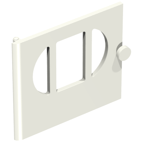 Lego Fabuland, Door with Oval Pane in 3 Sections / White