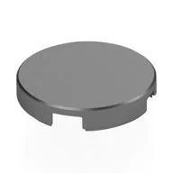 Tile Round 2 x 2 with Bottom Stud Holder / Metallic Silver