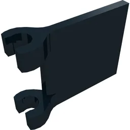 Flag 2 x 2 Square, Flat Clip Edge [Thick Clips] / Black
