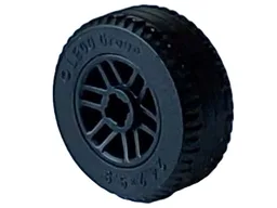 Wheel 14mm D. x 9.9mm with Center Groove, Fake Bolts and 6 Double Spokes with Black Tire 24 X 9.9 (11208 / 5033)