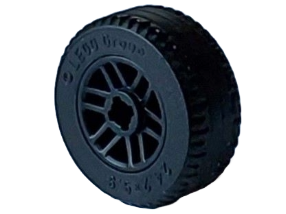 Lego Wheel 14mm D. x 9.9mm with Center Groove, Fake Bolts and 6 Double Spokes with Black Tire 24 X 9.9 (11208 / 5033)