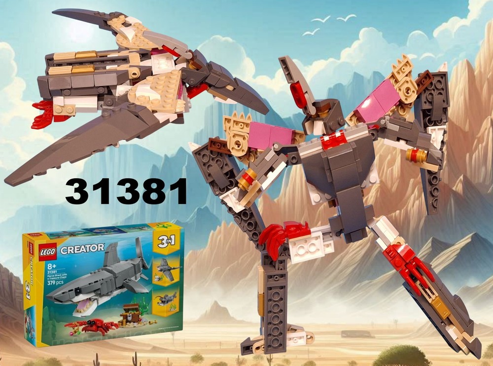 Lego Dinobot Swoop (Transformer Pteranodon) using LEGO Creator 31381