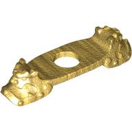 Lego Minifig Neckwear Shoulder Pads with Dragon Faces, Rivets / Pearl Gold