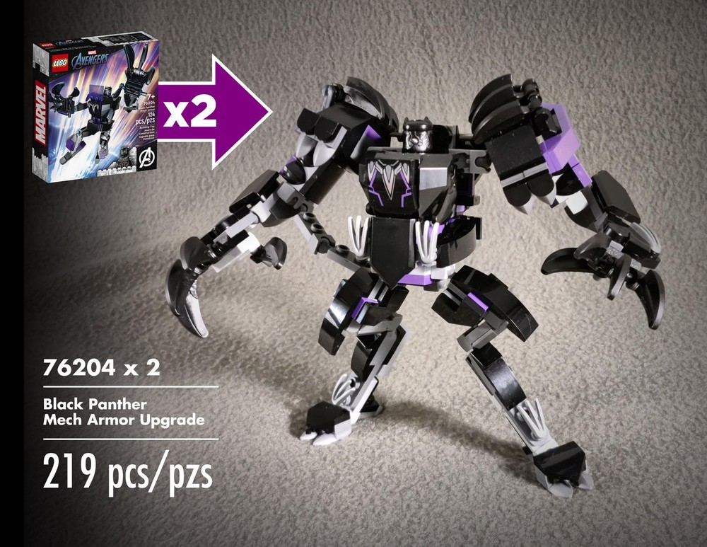 Lego 76204 x 2 Black Panther Mech Armor Upgrade